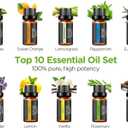 InnoGear Aromatherapy Diffuser & 10 Essential Oils Set, 400ml Diffuser Ultrasonic Diffuser Cool Mist Humidifier with 4 Timers 7 Colors Light Waterless Auto Off for Mother's Gift, Dark Wood Grain