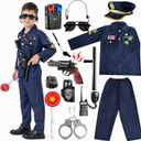 MGparty Police Officer Costume for Kids Halloween Police Cosplay Accessories for Boys Halloween Dress Up Party (L(130-140cm))