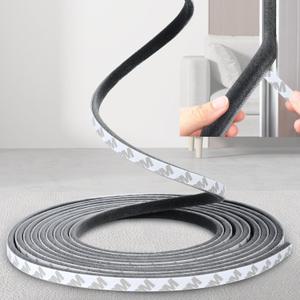 33 Ft Self-Adhesive Weather Stripping Seal for Doors and Windows, 0.35" Wide x 0.6" Thick, Gray - Soundproof, Windproof, Dustproof, Energy-Efficient Gap Filler for Sliding Windows and Door Frames