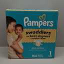 Pampers Swaddlers Diapers, Size 1 (8-14 lbs), 164 Count, Absorbent, Keeps Baby Dry and Comfortable, Skin Safe Disposable Baby Diaper