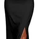 PRETTYGARDEN Women's Summer One Shoulder Long Formal Dresses Sleeveless Ruched Bodycon Wedding Guest Slit Maxi Dress medium