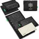 Acupressure Mat and Pillow Set - Full Body Pro Kit for Stress Relief, Muscle Relaxation & Pain Relief - Natural Eco-Friendly Linen & Coconut Fiber Mat - Includes Carrying Bag (Black)