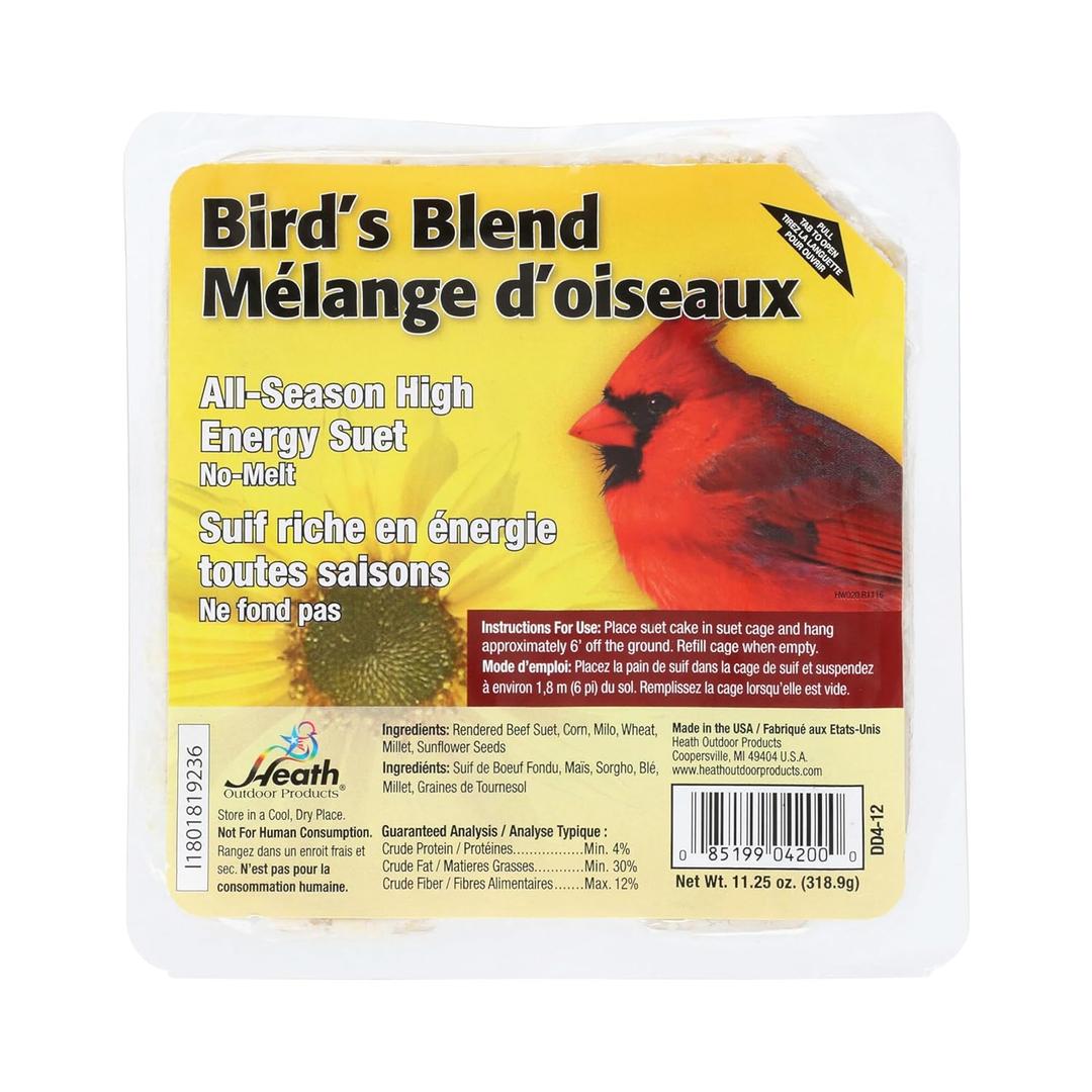 4 x Heath High Energy Bird'S Blend Suet 11.25 Oz