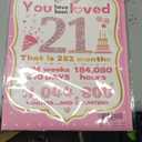 Happy 21st Birthday Card Gift Decorations Gift for Girls Her, 10.6 x 7.9 Inch