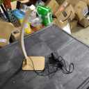 EDISHINE Curved LED Table Lamp, Modern Bedside Lamp with 3 Color Temperature & Stepless Dimming, Aluminum & Iron, Nightstand Lamp for Bedroom, Living Room, Gold