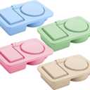 4pack Silicone Reusable Snack Containers With Lids - Snack Prep Containers | Double Compartment Snackle Box Container | Small Mini Food Snacks Boxes For Travel, offices, Picnic, School