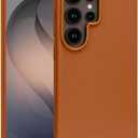 For Samsung Galaxy S26 Ultra Leather case Compatible with MagSafe for Professional Men Women Brown, Full Grain Leather, Wireless Charging, Metal Buttons Camera Bezel, Ultra-Thin fit