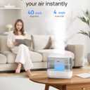 Dreo Smart Humidifiers for Bedroom, Top Fill 4L Supersized Humidifier Large Room with 28 dB, 36H Runtime, Touch/APP/Voice Control, Nightlight, Cool Mist Humidifiers for Baby, Plants, Indoor, Grey