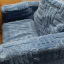 Toddler Couch for Kids  2-in-1 Fold Out Sofa and Lounger, Soft Flannel Convertible Chair, Flip Open Kids Couch (Blue) (Small)