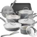Rachael Ray Create Delicious Nonstick Cookware Pots and Pans Set, 13 Piece, Gray Shimmer