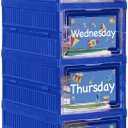 6 Shelf Daily Weekly Clothes Organizer for Kids Foldable Shoe Organizer Rack Storage Box with Doors Plastic Closet Storage for Daily Activity Monday Through Friday Essential Stuff, (Stylish)