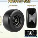 13x6.50-6 Flat Free Lawn Mower Tires and Wheel, 13x6.50-6 Solid Smooth Replacement Front Tires for Zero Turn Lawn Mowers, with 3/4" & 5/8" Bearings, 4"- 8.2" Centered Hub, 2 Pack, 136.50-6