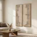 Long Narrow Framed Neutral Abstract Vertical Wall Art Set of 2, Oversized Modern Canvas Prints Paintings Artwork for Walls, Beige Minimalist Pictures for Hallway Entryway Living Room Bedroom Wall Decor