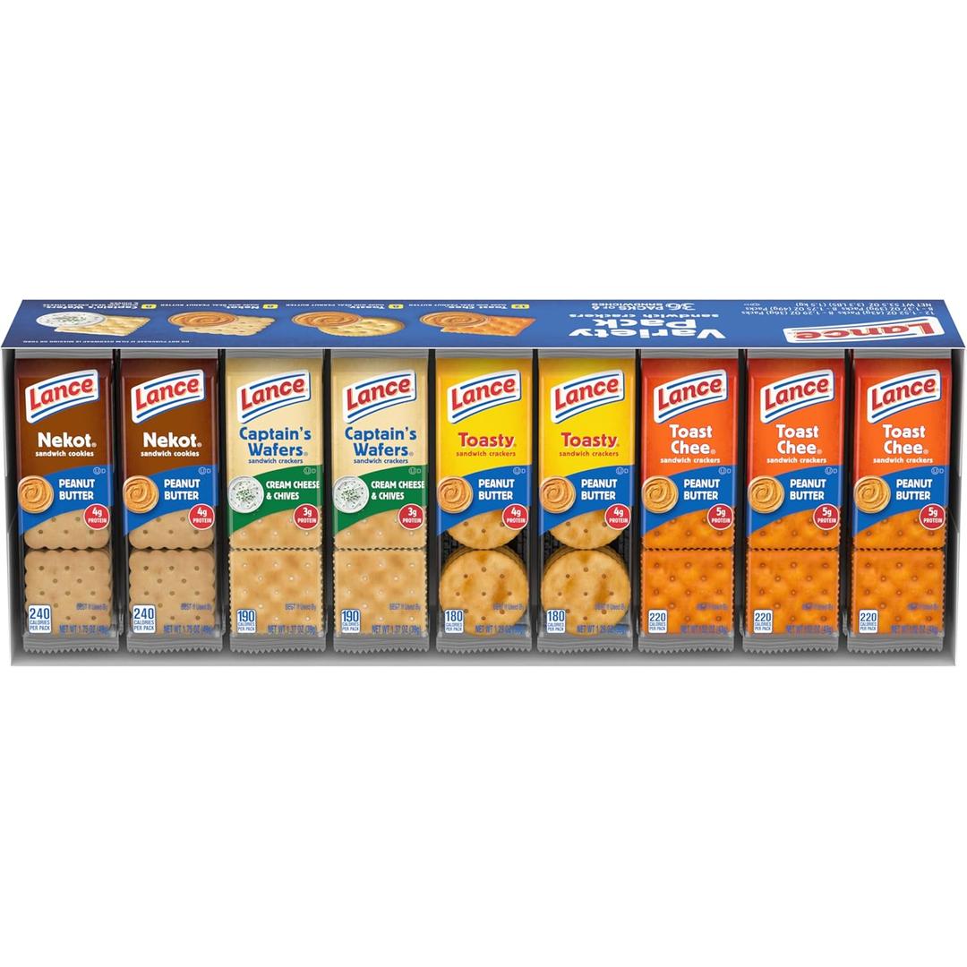 Lance Sandwich Crackers Variety Pack, 36 Ct (Pack of 36) (EXP 10/10/26)