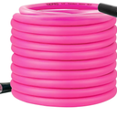 Garden Hose 5/8 in. x 100 ft, Flexible Water Hose, Heavy Duty Rubber Hose Leakproof, All-Weather Flexibility for Lawn & Garden, Pink