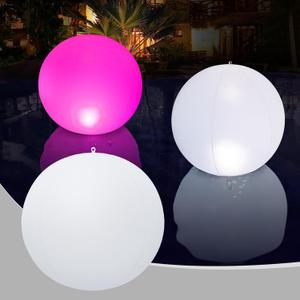 Esuper Floating Pool Lights Solar Powered 1 PCS, 14 Inch Color Changing Led Glow Globe Solar Pool Lights That Float, Inflatable Waterproof Solar Floating Pool Ball Lights for Pool, Party Decorations