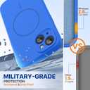 Miracase Compatible with iPhone 15 Case, [Soft Anti-Scratch Microfiber Lining], Liquid Silicone Case Gel Rubber Shockproof Drop Protection Phone Case for iPhone 15, Mediterranean Blue