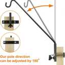 ERYTLLY Extended Rail Hook Fence Deck Heavy Duty Bird Feeder Hook 360 Degree Rotary and Length Adjustable Plant Bracket for Bird Feeders, Planters, Suet Baskets, Lanterns, Wind Chimes and More