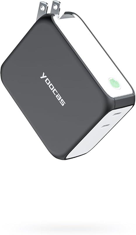 yoocas Portable Power Bank, 2in1 Hybrid Charger-5000mAh 20W Portable Charger with 45W GaN Charger-USB C Dual Ports for MacBook, Dell, Samsung, iPhone, iPad, Switch,Steam Deck and ect-Black & White
