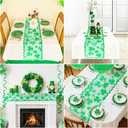 10 x St Patricks Day Table Runner Green Lucky Shamrock Table Runner 13 x 72 Inch St Patricks Lace Table Runner Embroidered Clover Lace Table Runners for St Patricks Day Irish Themed Party Decorations