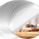 Acrylic Round Mirrors Self Adhesive Non Glass Mirror Circle Wall Mirror Clear Wall Sticker Decals for Wedding Table Centerpiece and Home Living Room Bedroom Wall Decor(10 inch/12pcs)