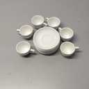 Sweese 2 Ounce Espresso Cups with Saucers, Porcelain Espresso Cups Set of 6 - White