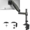 HUANUO Single Monitor Arm, Adjustable Desk Mount for 13-34 inch Screens, Holds 19.8lb, 22.44 inch Max Height, Full Motion Swivel Monitor Stand with VESA 75x75mm and 100x100mm Compatibility (Black)
