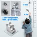 JONKEAN Chrome Handheld Shower Head Holder with 2 Hanger Hooks Strong Adhesive Shower Head Holder Adjustable Shower Wand Holder Wall Mount, Bathroom Waterproof Shower Bracket Holder