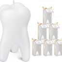 Coume 6 Pcs Tooth Scented Candle Aesthetic Dental Health Month Gifts for Women Men Children Pets Dental Students Gifts Dentist Office Tooth Decoration Natural Soy Wax Aromatherapy Candle