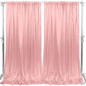 10x10FT Photo Stage Backdrop 2 Panels Curtains Drapes for Photography and Party (Pink)