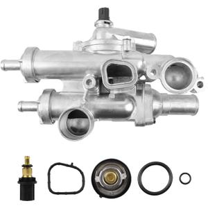 Upgrade Aluminium Engine Thermostat Housing Assembly Compatible with Dodge Caliber, Journey, Avenger 07-20, Chrysler 200, Sebring 07-14, Jeep Compass, Patriot 09-17 Replace 68003582AB