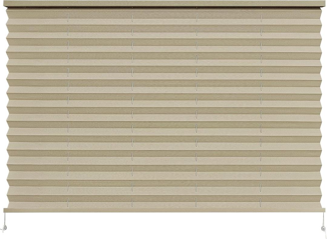 Dulepax RV Blinds, Pleated Shades, 50" W x 38" L Cappuccino, UV Protection, RV/Camper Window Shades