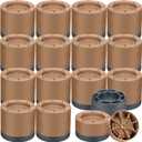 Treela 16 Set Furniture Bed Risers Adjustable Bed Risers Lifts Height 0.5" 1" 1.4" 2.4" or 5.3" Stackable Heavy Duty Furniture Height Extenders Lifts for Desk Table Chair(Brown)