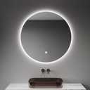 20" Round Backlit Bathroom Mirror with Lights, Circle LED Smart Mirror for Bathroom, Stepless Dimmable, 3-Color Dimming, Wall Mounted Vanity Mirror with Memory Function, IP54, Touch Button