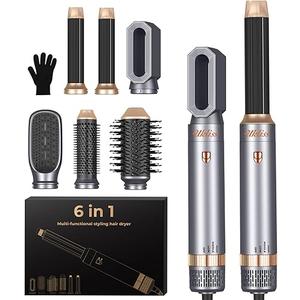 Air Styler Hair Styler 6 in 1, Hair Dryer Brush, 30 mm Curling Iron with Air, Give Hair Volume, Straighten, Curl and Blow Dry Dry Hair (No Rotating Hot Air Brush)