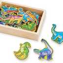 Melissa & Doug Magnetic Wooden Dinosaurs in a Wooden Storage Box (20 pcs)