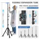 Foldable IV Pole Stand, Portable Telescoping Floor Stand with 4 Hooks, Height Adjustable, Travel Infusion Pole for Home Care, Hospitals, Nursing Homes and When Traveling