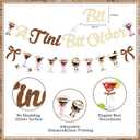 A Tini Bit Older Birthday Decorations, Gold Brown Glitter Tiny Bit Older Banner Balloon Garland Cake Toppers Bows Fringe Curtain for Girls Women Espresso Martini Bar Bachelorette Party Decor Supplies, Brown