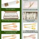 Bamboo Compostable Cutlery Set 100 Pack - Biodegradable Utensils with Forks, Knives, Spoons & Napkins - Eco Friendly Disposable for Wedding, Party & Camping