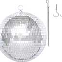 Mirror Disco Ball Set with Extention Chain and Hooks 8 inch