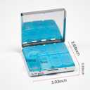 Cute Travel Pill Box Organizer with 8 Compartments - Compact and Fashionable Pill Case with Mirror - Ideal for Medications (Happy Piglet)