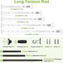 Extra Long Tension Rod 41-118inch Heavy Duty Tension Curtain Rods no Drilling Outdoor Curtain Rod for Patio,Windows,Shower,Doorway Spring Rods Diameter 1.26inch Black