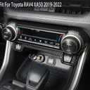 Car Accessories Fit for Toyota RAV4 XA50 2019-2022 2023 2024 2025 Dashboard Console Air Control Switch Button Cover Trim and Center Console Switch Cover Trim (Carbon Fiber Style) ABS 2PCS
