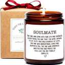 Valentine's Day Gifts for Her, Valentine's Candles - Soulmate Gifts, Anniversary Funny Gift for Women, Sandalwood Rose Scented Candle, Birthday Gift for Husband, Boyfriend Girlfriend Him