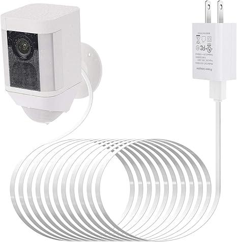Power Adapter for Spotlight Cam Battery, with 25Ft/7.5m Weatherproof Outdoor Cable to Continuously Charge Your Home Security Camera, No Need to Change The Batteries(White)