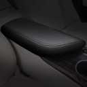 AOMSAZTO Center Console Cover Customized Armrest Cover Compatible with 2018-2024 Toyota Camry, Leather Arm Rest Covering for Car, Well-Make Durable Console Cushion Pad, Black