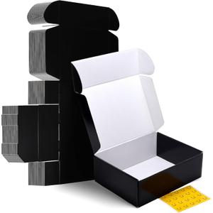 HORLIMER 12x9x4 inches Shipping Boxes Set of 20, Black Medium Corrugated Cardboard Gift Mailer Box