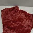 MADIZZ Set of 2 Faux Wool Plush Decorative Throw Pillow Covers 12x20 Inch Burgundy Fluffy Striped Soft Decorative Cushion Cover for Sofa Bedroom Pillow Shell