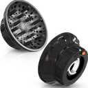 Universal Hair Diffuser for Blow Dryer - Fits All 1.4-2.4 inch Dryers, Professional Ionic Diffuser Attachment for Curly/Wavy Hair, Reduces Frizz & Enhance Curls, Lightweight, Travel-Friendly (Black)