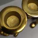 Deco 79 Aluminum Metal Decorative Candle Holder Candle Stand, Set of 2 Candlestick Holder 3"W, 5"H, Gold